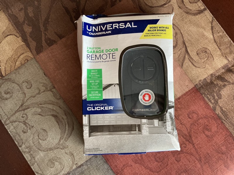 Chamberlain KLIK3U-BK Clicker Universal 2-Button Garage Door Opener Remote