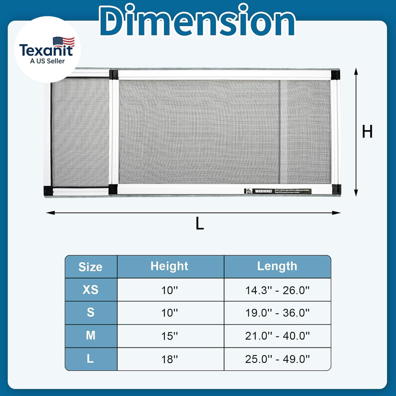 Expandable Window Screen, 2 Pack Adjustable Window Screen (15" H X 21" - 40" W) gallery