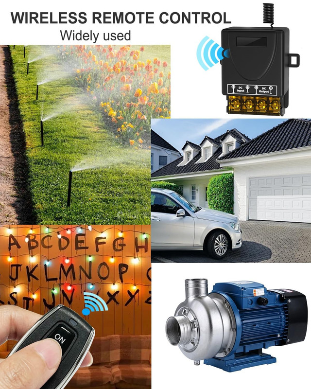 30A 12V Wireless Remote Control Switch Kit Heavy Duty Relay with 2 Remotes 328Ft gallery