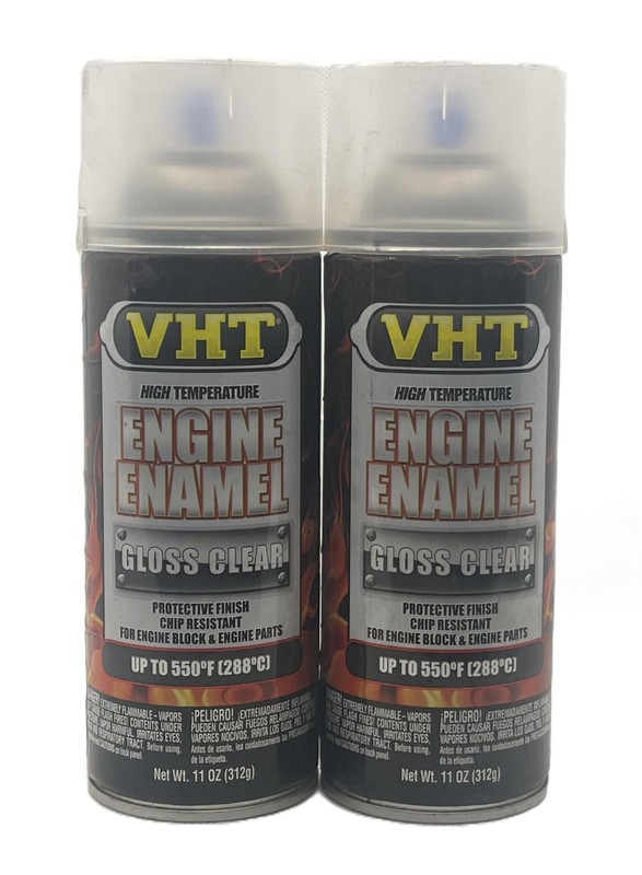 2 Pk VHT SP145 High Temperature Engine Enamel 550°F Gloss Clear Spray Paint 11oz