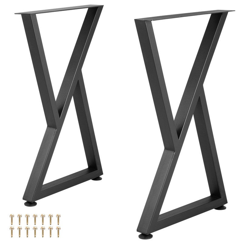VEVOR Z Shape Metal Table Legs Dining Table Legs 28″x18″ Desk Legs Set of 2