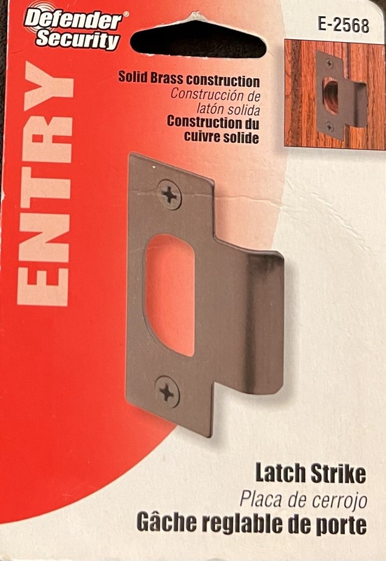 NEW Defender Security E 2568 Standard "T" Door Entry Latch Strike 2-1/8 In gallery