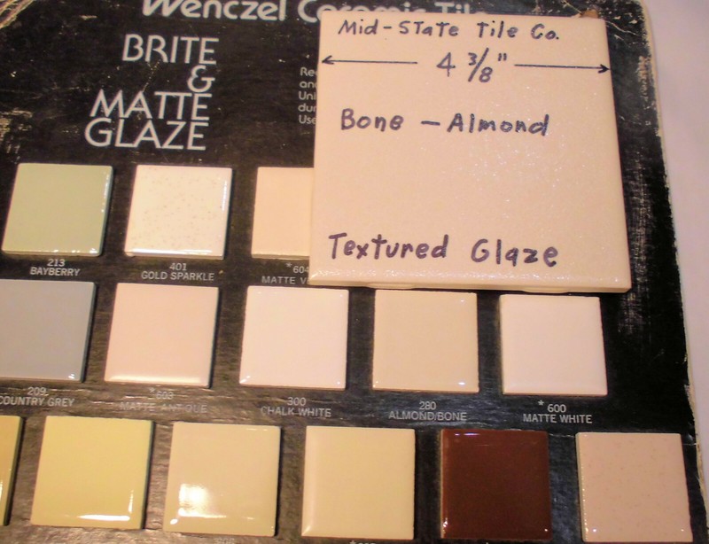 1 pc. Ceramic Tile *Bone-Almond* by Mid-State Co. 4-3/8" (NOS) Textured Glaze gallery