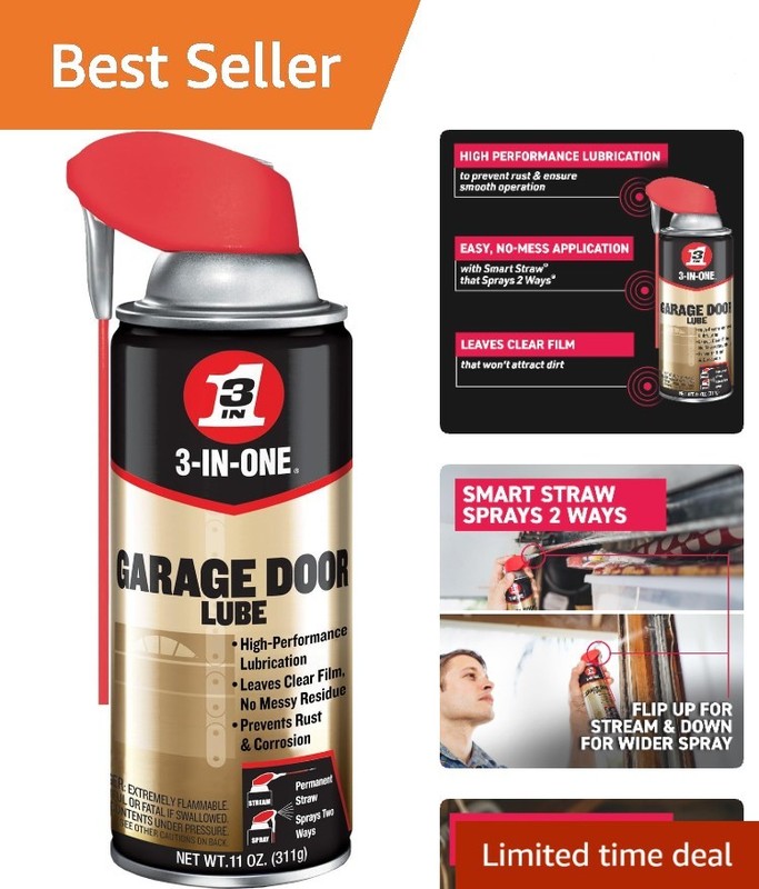 Professional-Grade Garage Door Oil – Non-Sticky 11 OZ with SMART STRAW Sprays