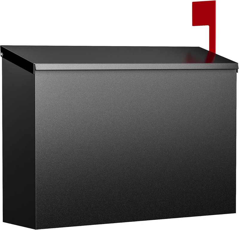 Wall-Mount Mailbox for Outside, Large Capacity Rust-Proof Mail Box with Stay-Ope