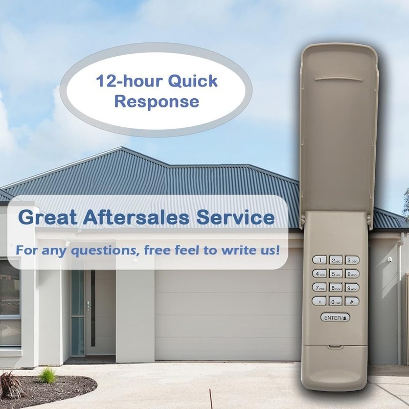 Secure Keyless Garage Door Opener Keypad with Clamshell Design and PIN Support gallery