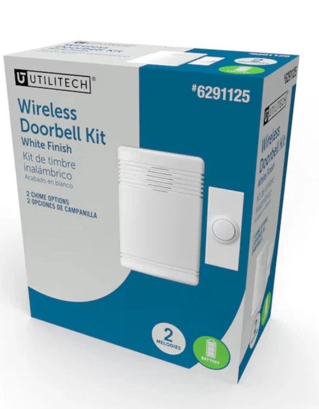 Lot Of 6 Brand New Utilitech Wireless Doorbell Kit White 6291125 2 Chime Option!