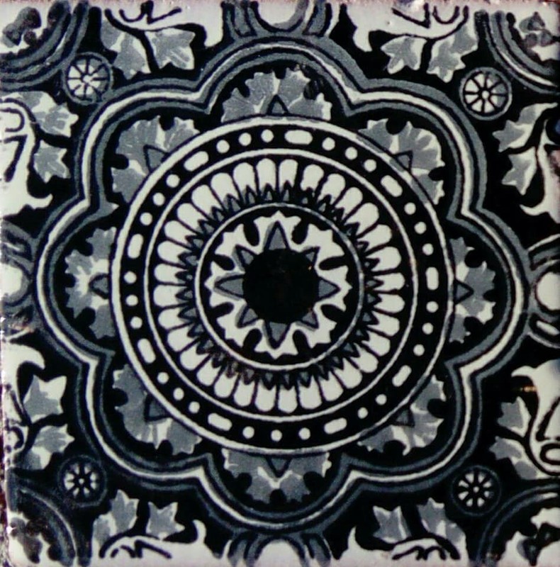 #C126) Mexican Tile sample Ceramic Handmade 4×4 inch, GET MANY AS YOU NEED !!