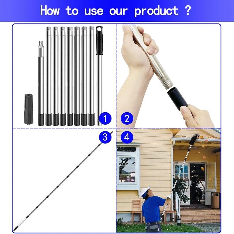 Versatile 11.8ft Extension Pole - Lightweight for Painting, Cleaning & More gallery