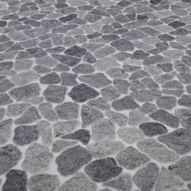 Full Eclectic 18 In. X 18 In. Stone Grey Marble Tumbled Wall and Floor Tile (10.