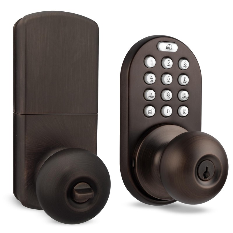 TKK-02OB Digital Door Knob with Keypad – Keyless Entry Knob Lock with Code – …