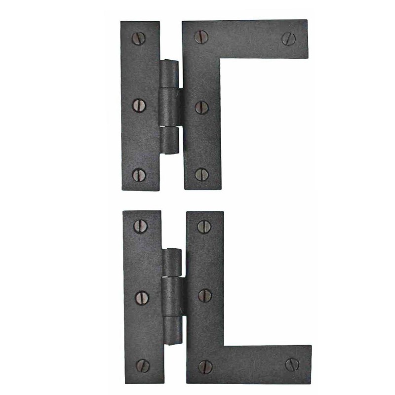 Wrought Iron Cabinet Hinges – Black – Left and Right – Colonial Style