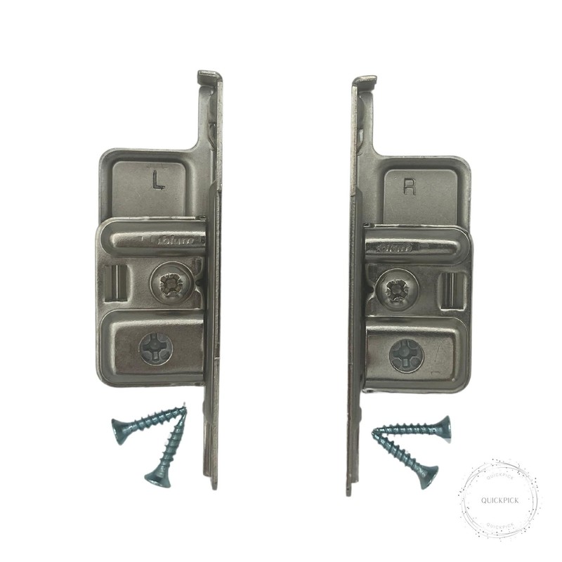 Metabox Drawer Front Fixing Bracket, Nickel, Right and Left, Screw-On, 1 Pair, gallery