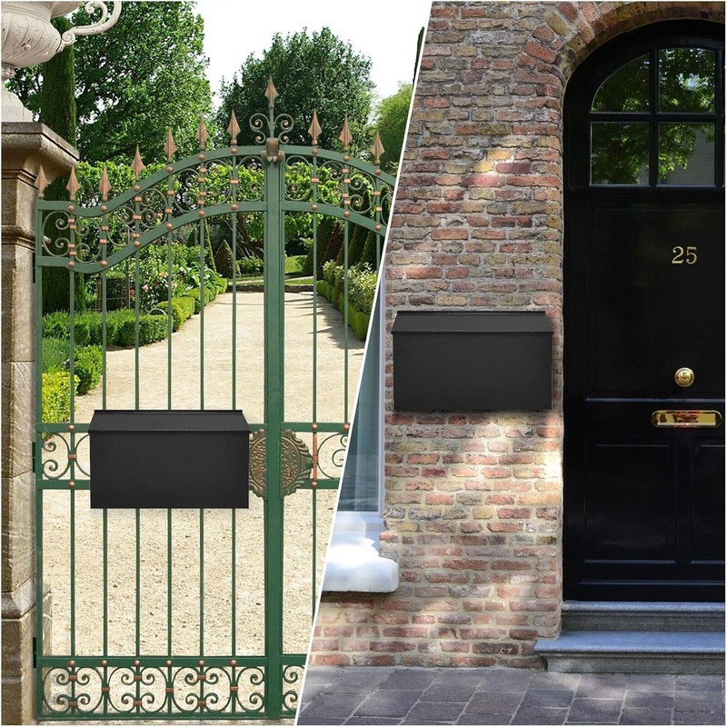 Rust-Proof Wall Mounted Mailbox - Large Capacity with Secure Lock 15.7x9.9in gallery