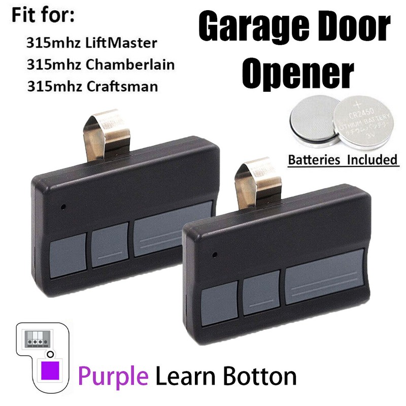 315MHz Purple Learn Button Garage Door Remote Control for Chamberlain 950D 953D