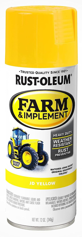 Rust-Oleum 280129 Farm & Implement Spray Paint, 12 Oz, JD Yellow gallery