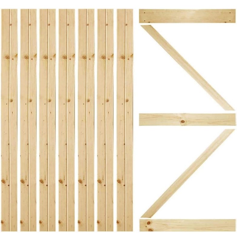 K-Bar Solid Pine Core Unfinished Interior Barn Door Slab DIY Kit 36x84 gallery