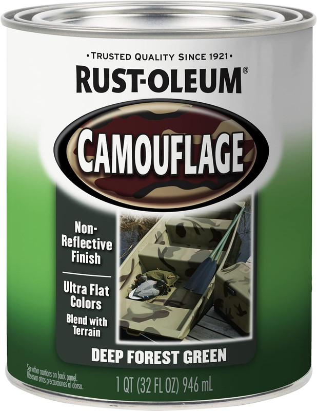 Rust-Oleum 379560 Specialty Camouflage Paint, Quart Flat Deep Forest Green 32 Oz