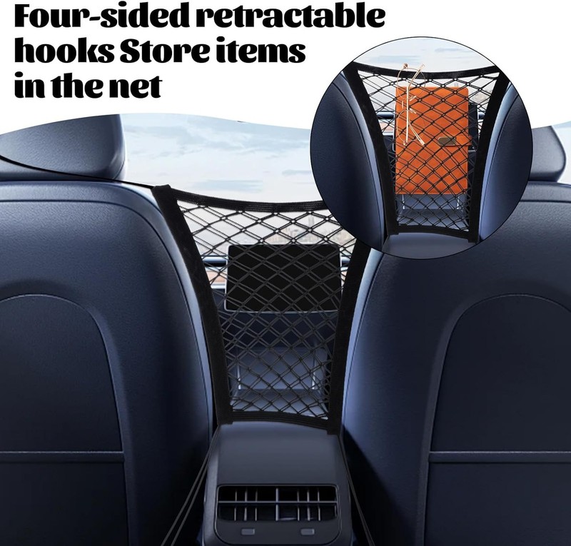 2PCS Motorcycle Cargo Net, Universal Elastic Small Cargo Net, Double Layer Stora gallery