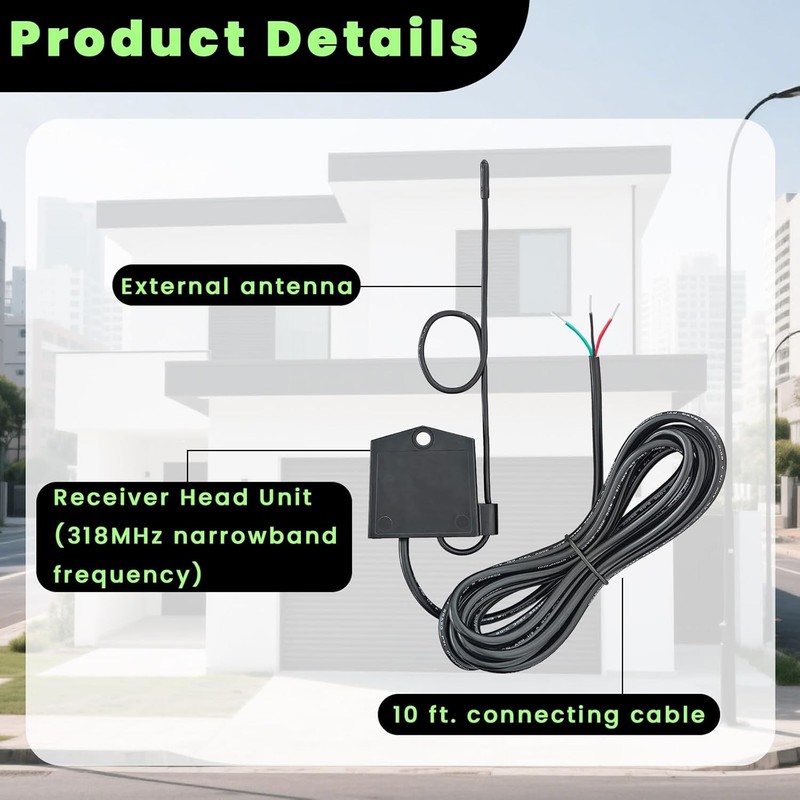 Narrow Band Receiver-Antenna Compatible with Mighty Mule GTO Black gallery