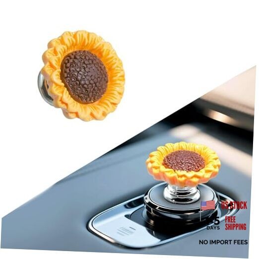 Push Start Button Cover - Sunflower Resin Engine Start Stop Cover, Sunflower