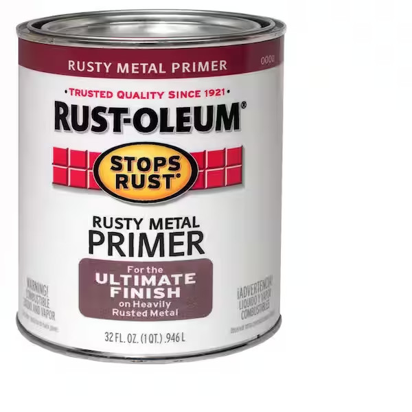 Rust Oleum Flat Rusty Metal Oil Based Primer 32 Oz Prevents Rust and Corrosion