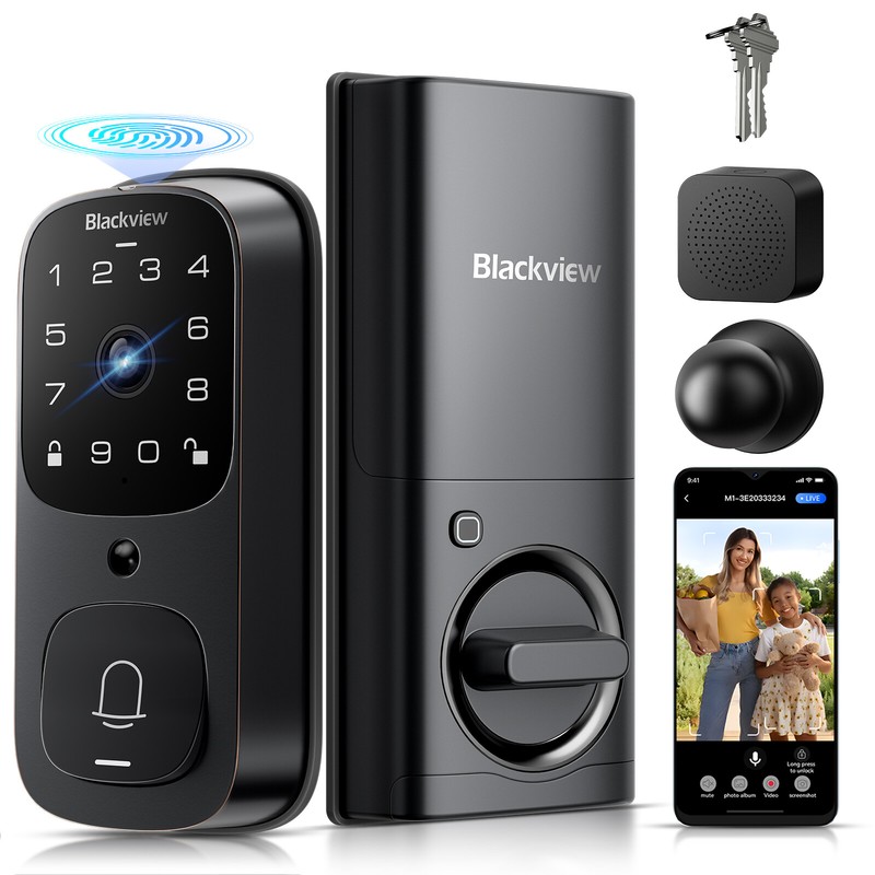 Blackview Video Smart Lock Camera Doorbell Fingerprint Keyless Entry Door Lock