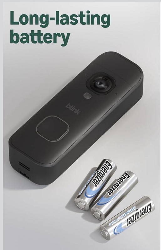 Blink Battery Doorbell 2K+ Wireless Wi‑Fi Video Doorbell, Motion Mic, Black gallery