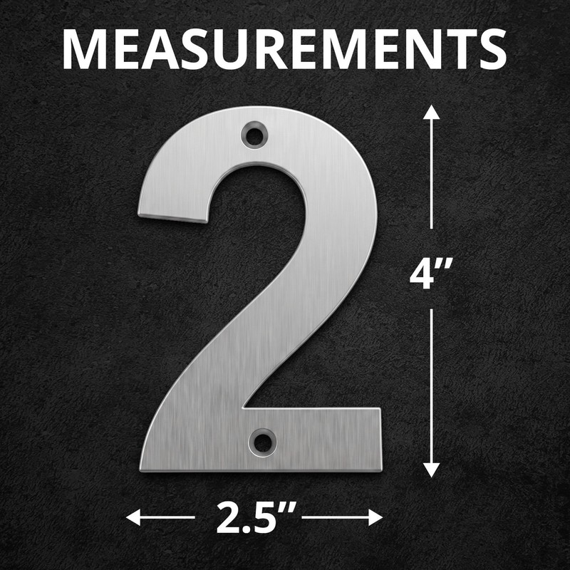 Address Numbers and Letters Brushed Stainless Steel 4 Inch For House, Apartments gallery