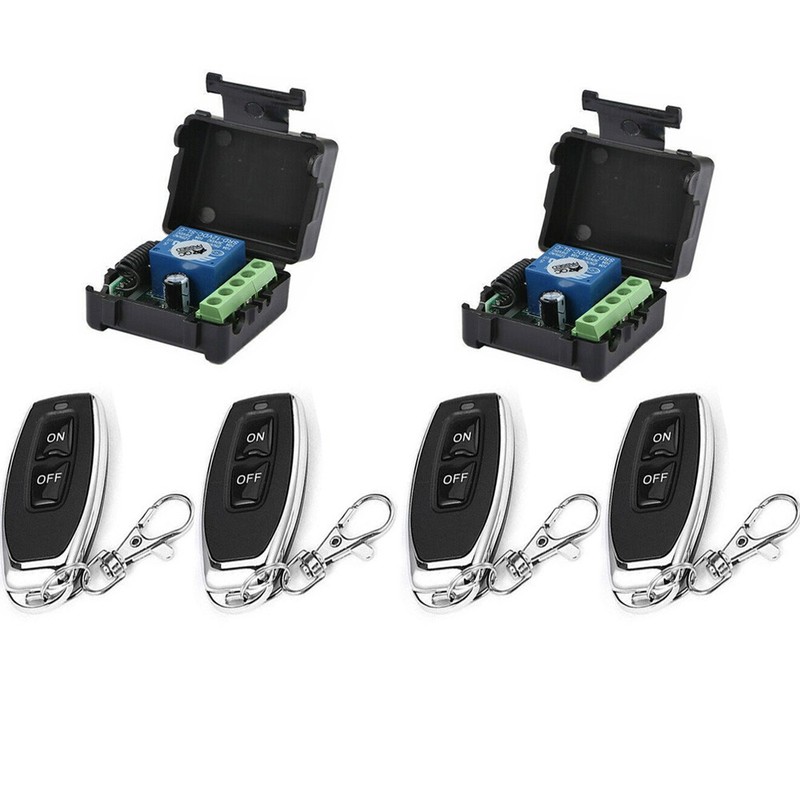 2 Set 1CH Relay RF Wireless Remote Control Switch Receiver Transmitter DC12V