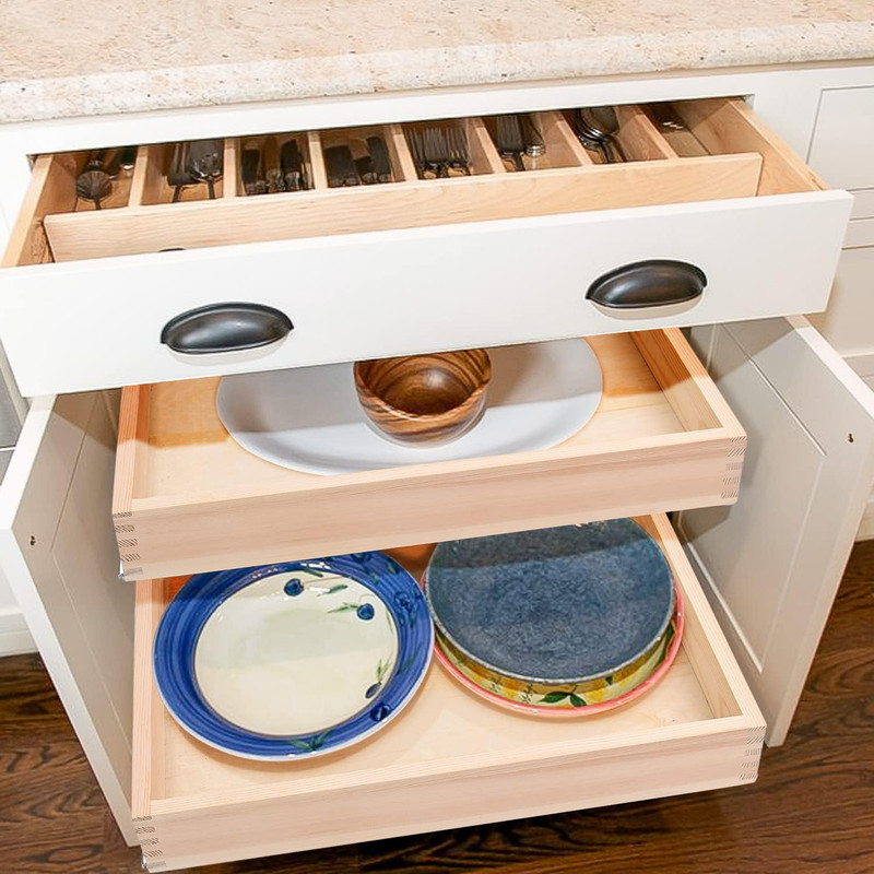 32" Pull Out Soft Close Wood Drawer Organizer for Kitchen Cabinets gallery