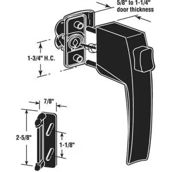 Push Button Screen Storm Door Latch Handle Set Night Lock Lever Metal Door Black gallery