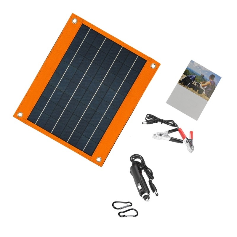 16W 18V Compactly Solar Panel Charger For Camping Hiking USB Type C DC5521Output gallery