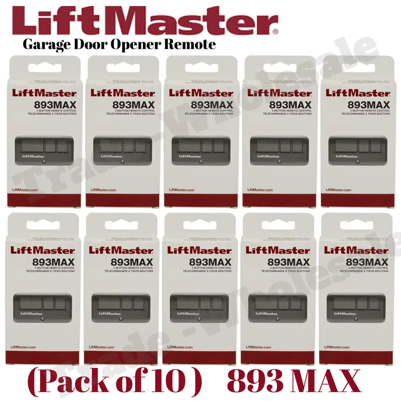 10 Pack 893 MAX 3 Button LiftMaster Visor Remote Control Garage Door Opener