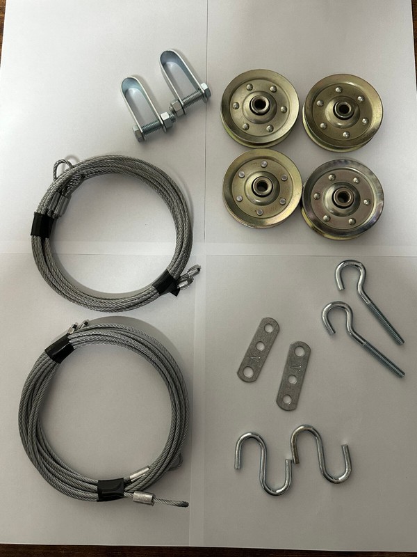 Garage Door Extension Spring Tune Up Kit Up 7' Lift Cable Pulleys Sheaves Clips