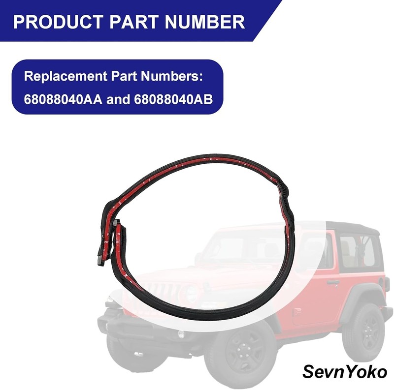 Seal Hard Top Roof | Front Header Weatherstrip | Fits Jeep Wrangler JKU 2011-... gallery
