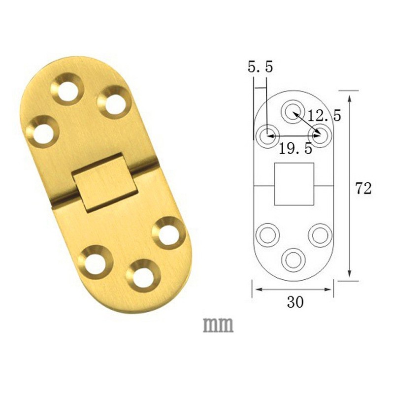 2 x Round Edge 180 Degrees Brass Butler Tray Hinge For Jewelry Gift Wood Box