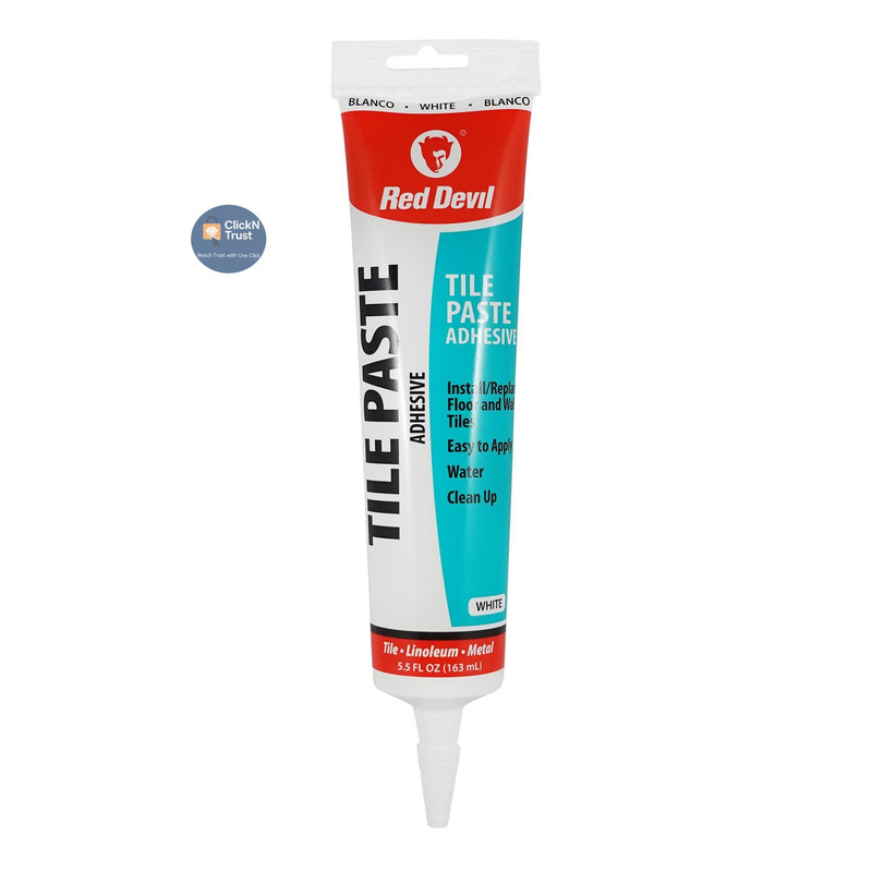 Red Devil 0497 Tile Paste Adhesive – Easy to Use, Permanent 1 Pack, White
