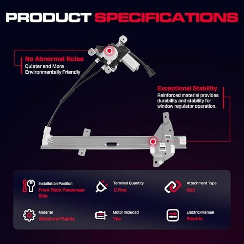 Front Passenger Side Power Window Regulator with Motor (2 Front Passenger (RH) gallery