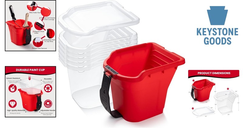 7-Pack Large Capacity Paint Buckets with Liners & Magnet Design gallery