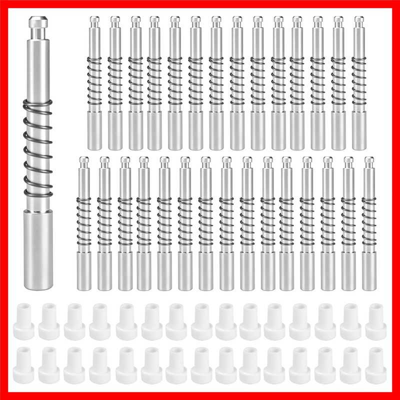 30 Pack Window Screen Plunger Latches 5/32″x1-1/2″ Pins with Cap Spring White Cl