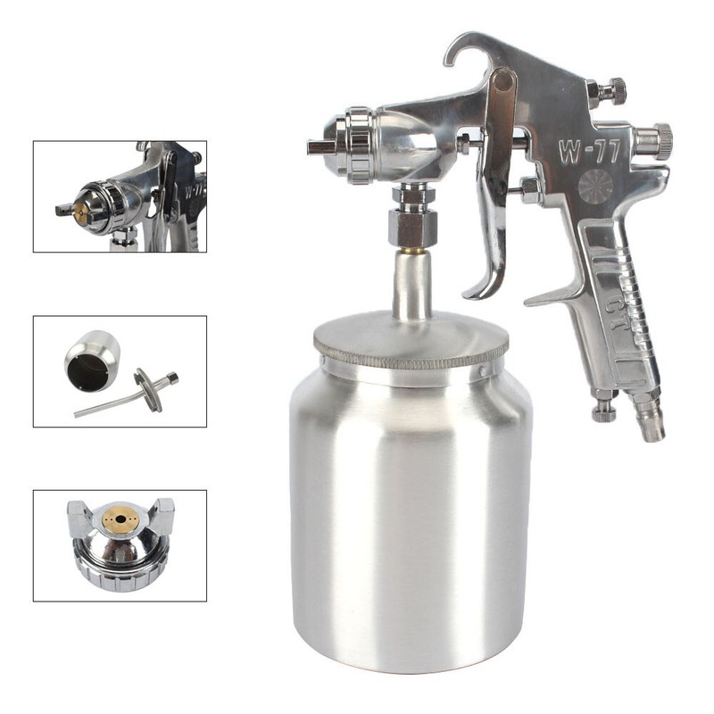 W-77 Air Compressor Paint Spray Gun Car Truck Sprayer 1000cc Pneumatic DIY Tool