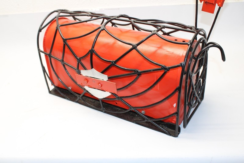 Custom Spiderweb Mailbox Hand Formed & Welded Web Bar & Shields on Both Sides gallery