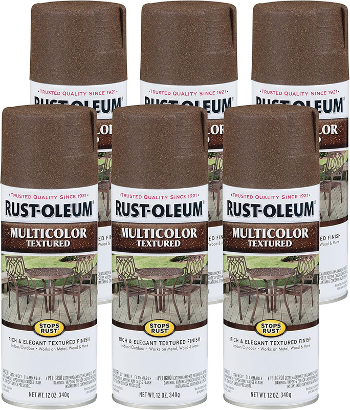 Rust-Preventing Multi-Color Textured Spray Paint, Autumn Brown, 6-Pack