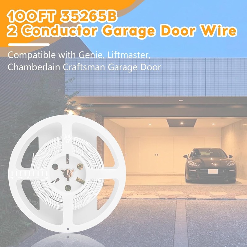 35265B 100FT Garage Door Sensor Wire for Genie LiftMaster Craftsman 24/2 AWG gallery
