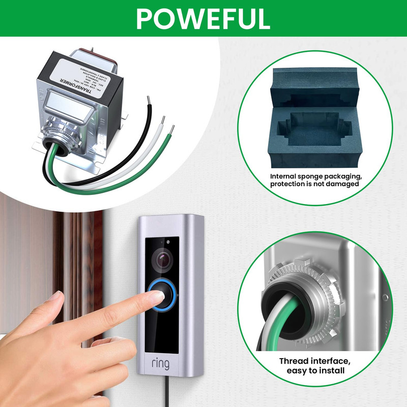 Doorbell Transformer 16V 30VA Compatible with Ring Wired Video Doorbell, Ring Do gallery