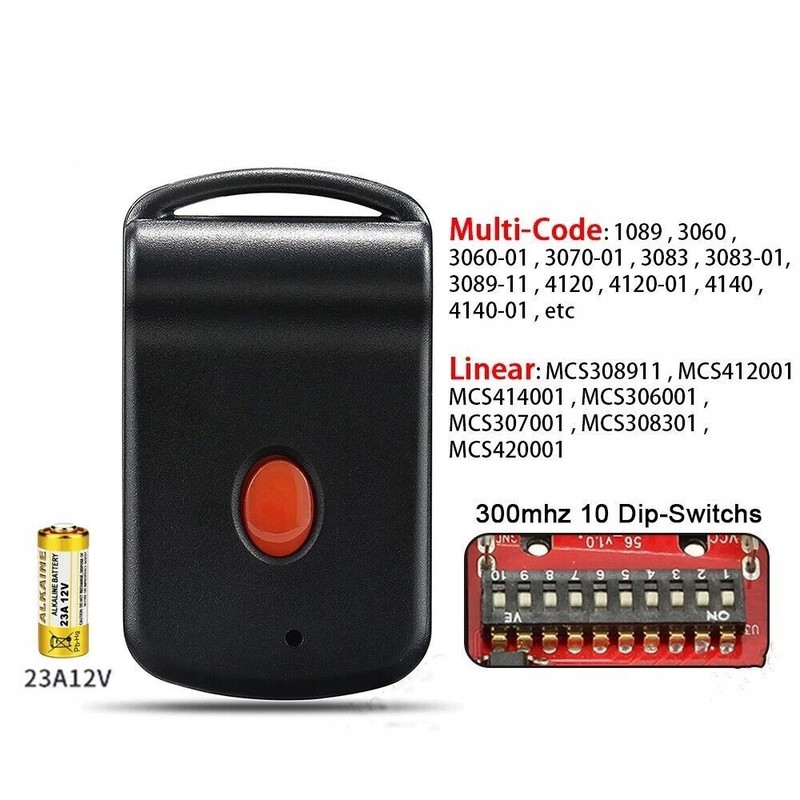 MultiCode 4140 Garage Remote Control 300mhz 10Code Switch For Linear MCS414001 gallery