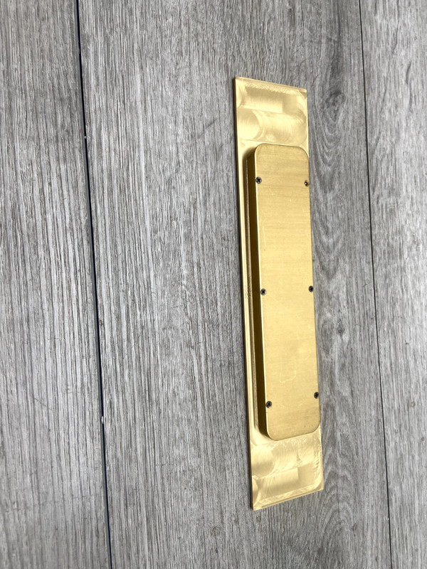 Flush Pull, Rectangular, HD, 10" x 2-1/4" x 1/2", Solid Brass in PVD Polished