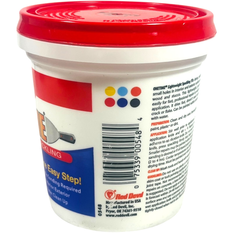 Red Devil One Time Lightweight Spackling / One Step 1 Pint - LOT of 2 gallery