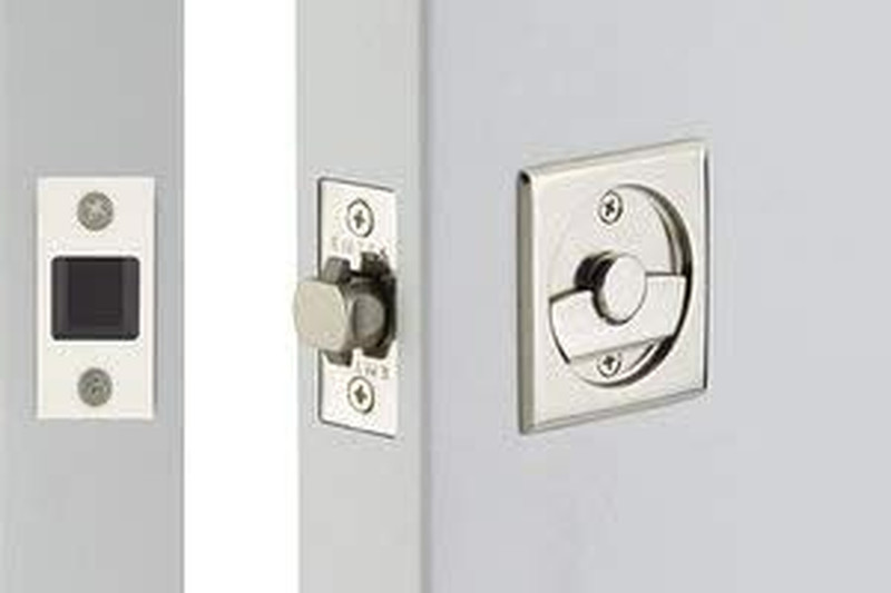 Satin Nickel Square Privacy Tubular Pocket Door Hardware
